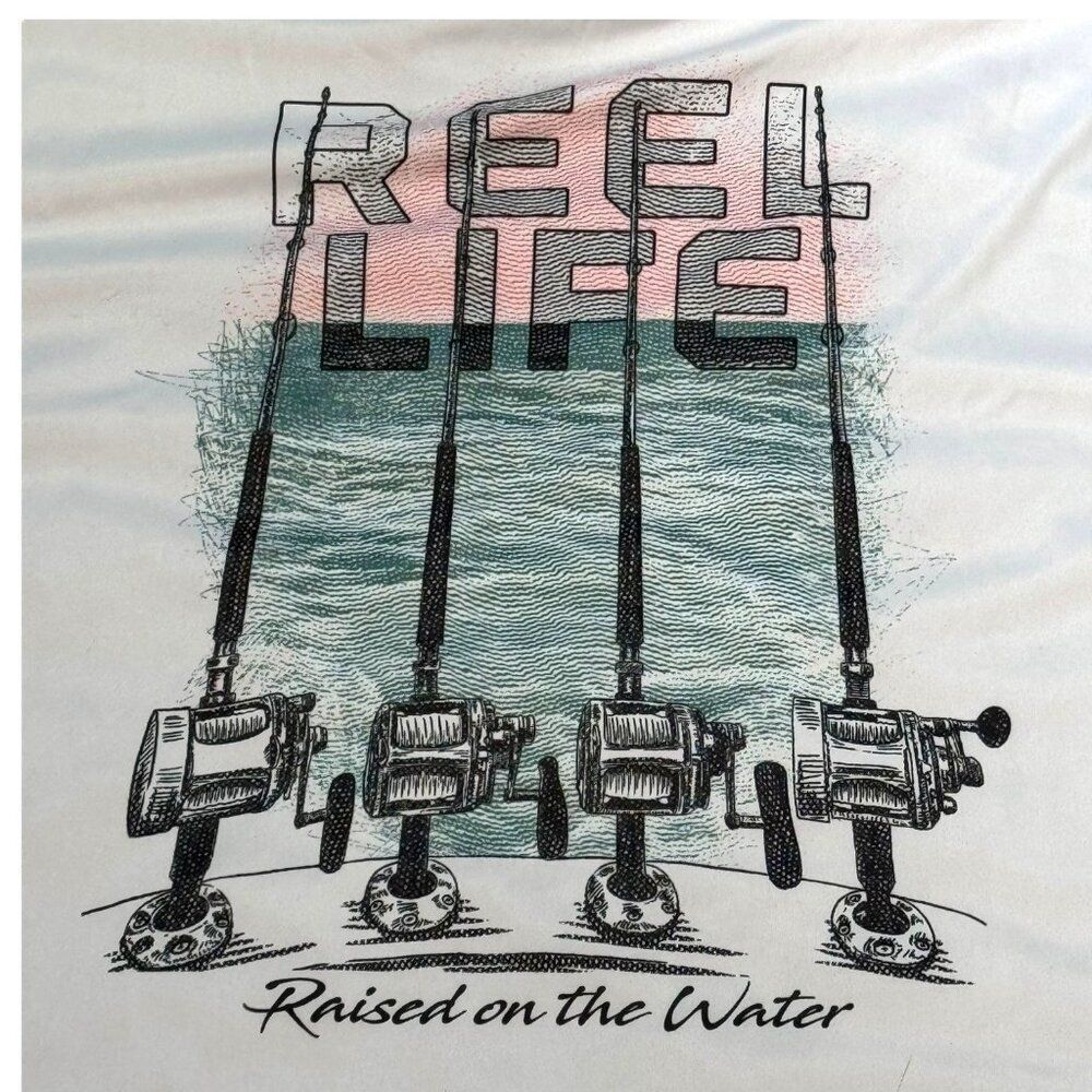 Reel Life XXL Long Sleeve Fishing Shirt Raised on The water Fisherman gift Dad
